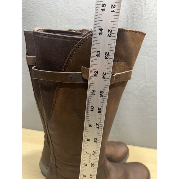 Eddie Bauer Midlite Lodge Boots Brown Leather Fleece Lined Winter Womens Size 8 - Picture 10 of 12